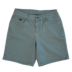Kuhl Women's Size 8 Trekr Chino Hiking Teal Gray Cotton Blend Casual Shorts